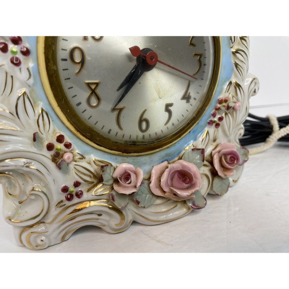 VTG. OCCUPIED JAPAN SC PORCELAIN CLOCK HANDPAINTED - Picture 15 of 15